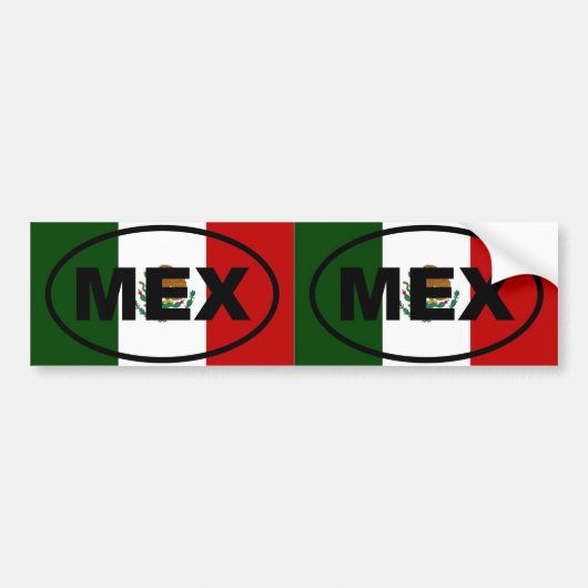 メキシコ – MEX – ユーロスタイル バンパーステッカー (正面)