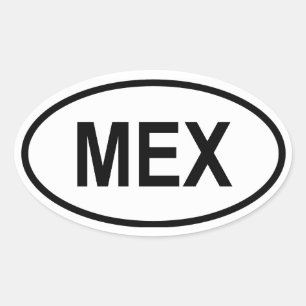 メキシコ「MEX」 楕円形シール
