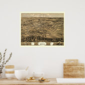 メキシコ、MOパノラママップ – 1869 ポスター (キッチン)