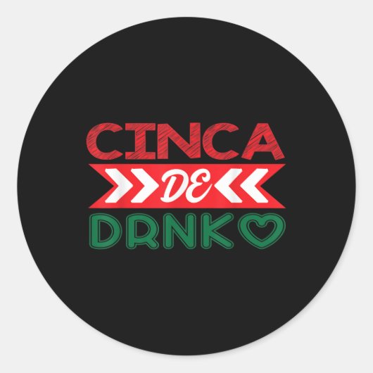 メキシコCinca De Drinko Mexico Cinco De Mayo ラウンドシール (正面)