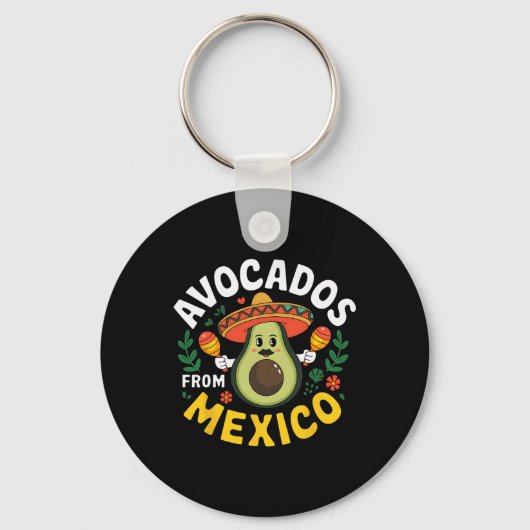 メキシコCinco De Mayo Mexican Fiestaのアボカドス キーホルダー (正面)