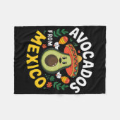 メキシコCinco De Mayo Mexican Fiestaのアボカドス フリースブランケット (正面(横))