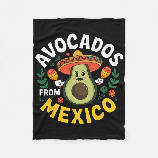 メキシコCinco De Mayo Mexican Fiestaのアボカドス フリースブランケット (正面)
