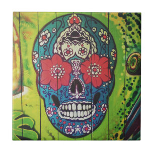メキシコDAY of the DEAD graffitiスカルアート タイル
