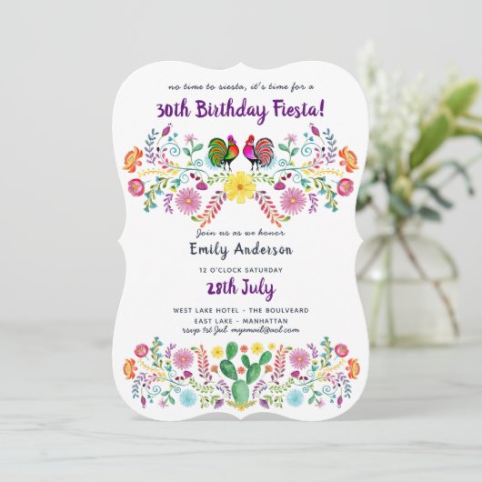 メキシコFIESTA 30th誕生日招待状フォークアート 招待状 (スタンド正面)