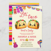 メキシコLet's Taco Bour aベビーFiesta Baby Shower 招待状 (正面/裏面)