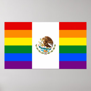 メキシコLGBTゲイプライドの虹の旗 ポスター