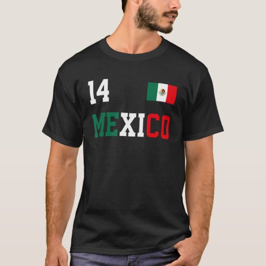 メキシコNo.14メキシカンサッカー遊選手 Tシャツ (正面)