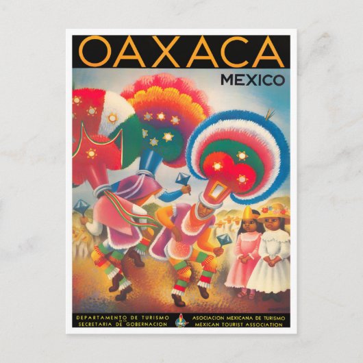 メキシコOaxacaビンテージ旅行はがき ポストカード (正面)