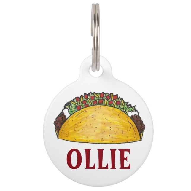 メキシコTex Mexフードコーンタコ火曜グルメ ペット　ネームタグ (正面)