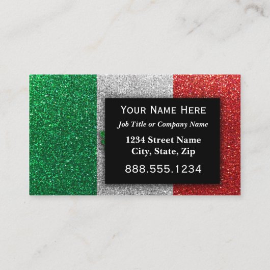 メキシシンプルコ国旗のグリッタープロフェッショナル 名刺 (裏面)