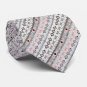 メキシストライプのコの民族灰色のピンクスタイリッシュ色 ネクタイ (ロール)