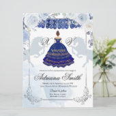 メキシスペインのコのメシコのネイビー・ブルー・シルバー 招待状 (スタンド正面)