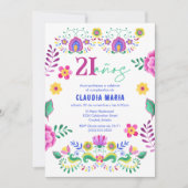 メキシスペインのコフィエスタフローラ21歳の誕生日パーティー 招待状 (正面)