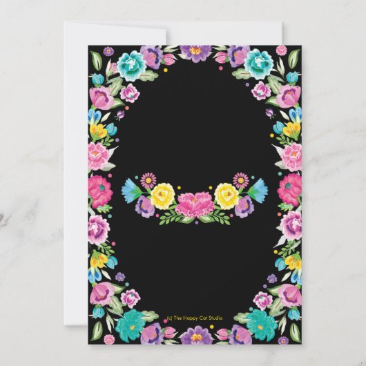 メキシスペインのコフローラフィエスタベビーシャワーガール 招待状 (裏面)