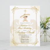 メキシスペインのコ金ゴールドシャルロバプテスマ&誕生日 招待状 (スタンド正面)