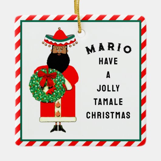 メキシパーソナライズされたコのクリスマスプレゼント セラミックオーナメント (正面)