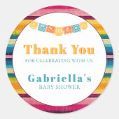 メキシパーソナライズされたコフィエスタストライプのの赤ちゃん ラウンドシール (正面)