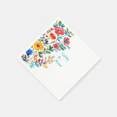 メキシパーソナライズされたコフローラカップルのシャワー スタンダードカクテルナプキン (角)