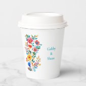 メキシパーソナライズされたコフローラカップルのシャワー 紙コップ (正面)