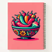 メキシパーソナライズされたコポップ・アートのア・アート・チリレシピ本 ノートブック (裏面)
