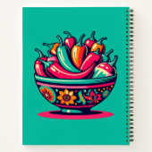 メキシパーソナライズされたコポップ・アートのア・アート・チリレシピ本 ノートブック (裏面)