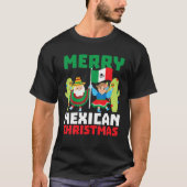 メキシメリーコクリスメおもしろいキシコクリスマスGIF Tシャツ (正面)