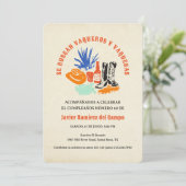 メキシモダンはっきりしたスペインのコ・カウボーイ・デザート・誕生日 招待状 (スタンド正面)