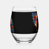 メキシモダンコのフェスタ結婚フラワーの黒 ステムなしワイングラス (左)