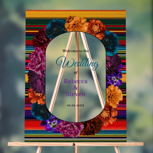 メキシモダンコの結婚花の歓迎 アクリルサイン (ニュートラル)