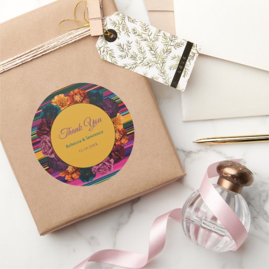 メキシモダンコの結婚花の黄色 ラウンドシール (ギフト)