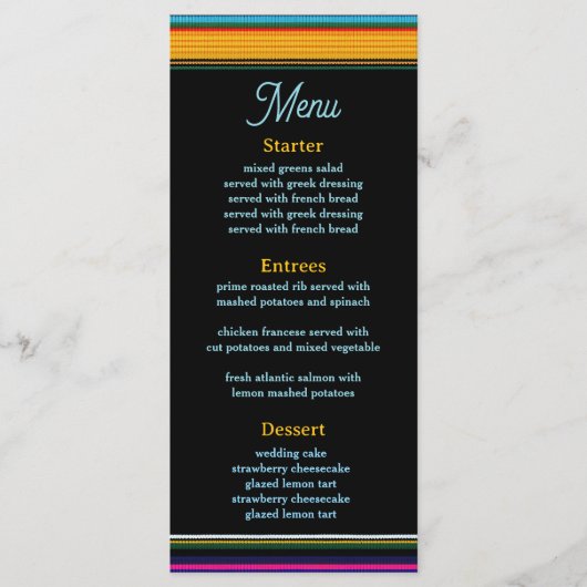 メキシモダンコの結婚花 メニュー (正面)