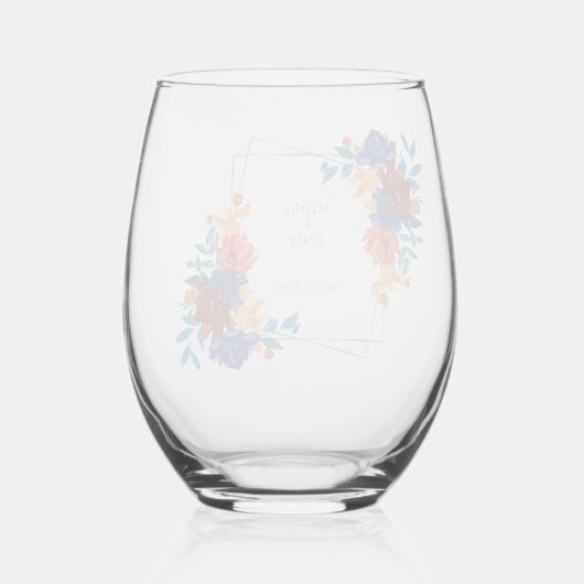 メキシモダンコフィエスタ結婚フラワー ステムなしワイングラス (裏面)