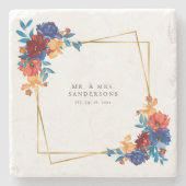 メキシモダンコフィエスタ結婚フラワー ストーンコースター (正面)