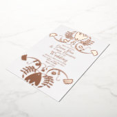 メキシモダンコフォークフローラ結婚の圧迫 箔招待状 (回転した状態)