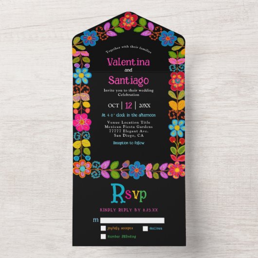 メキシモダンコ結婚シア オールインワン招待状 (内側)