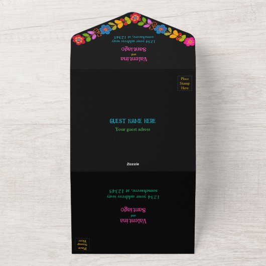 メキシモダンコ結婚シア オールインワン招待状 (外側)