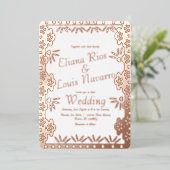 メキシモダンコ・パペル・ピカド・金ゴールド結婚ズ・プレス 箔招待状 (立ち正面)