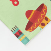 メキシ予測できなコのサボテンとソンブレロ模様 フリースブランケット (角)