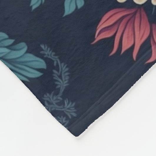 メキシ伝統的コ刺繍模様 フリースブランケット (角)