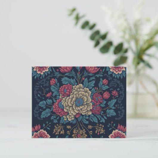 メキシ伝統的コ刺繍模様 ポストカード (スタンド正面)