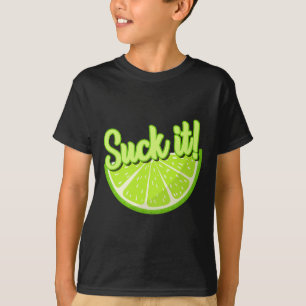 メキシ吸コの緑おもしろいのライムスライスのレモン愛好家 Tシャツ