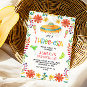 メキシ数々のコ色のフローラスレエスタの三番目の誕生日 招待状