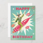 メキシ熱狂するコ・オン・ロケット誕生日パーティー時間 シーズンカード (正面/裏面)