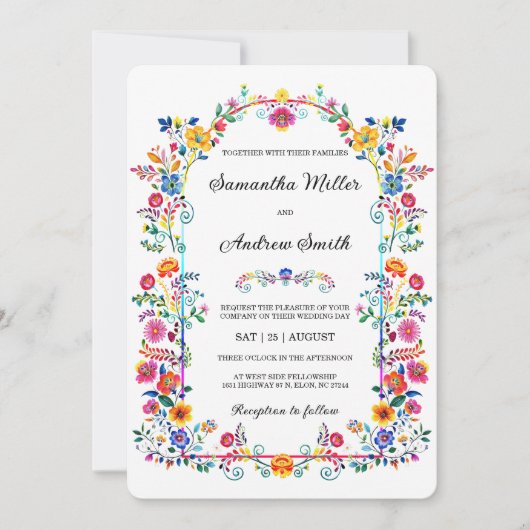 メキシ素朴コ結婚シアテンプレート 招待状 (正面)