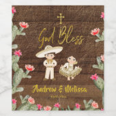 メキシ素朴コ金ゴールドシャルロバプテスムワインラベル ワインラベル (シングルラベル)