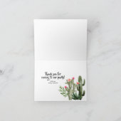 メキシ素朴コ銀のチャロのバプテスマサンキューカード 招待状 (内部)