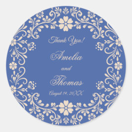 メキシ素朴コ・ブルー結婚の感謝 ラウンドシール