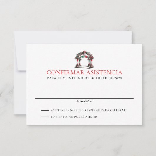 メキシ結婚コお祝い 出欠カード (正面)