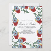 メキシ結婚コのテーマグリーンつる植物フローラ束 招待状 (正面)